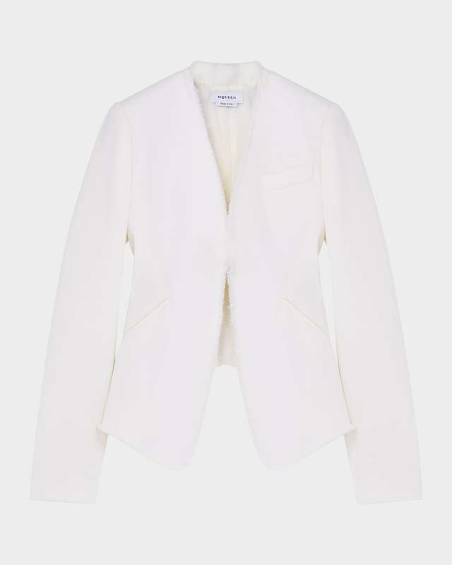 Wool Canvas Single-Breasted Blazer